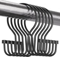 Bathway Shower Curtain Hooks Black Shower Curtain Rings, Simple Double Hook by Bathway