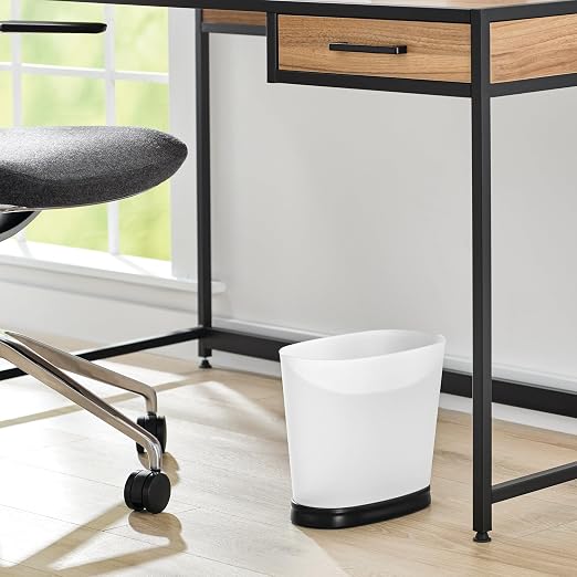 iDesign Slim Bathroom Trash Can, Frost/Matte Black | Small, - Image 5