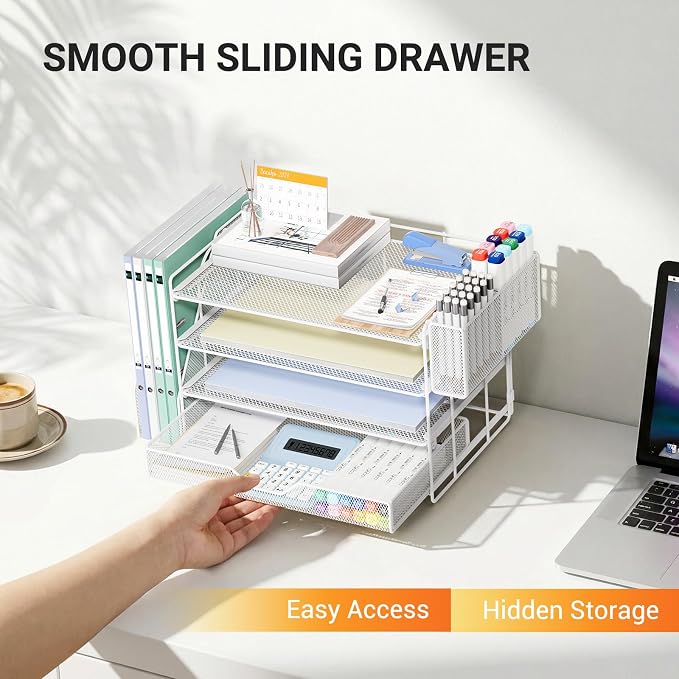 Desk Organizers and Accessories, 4-Tier Desktop File Organizer - Image 5