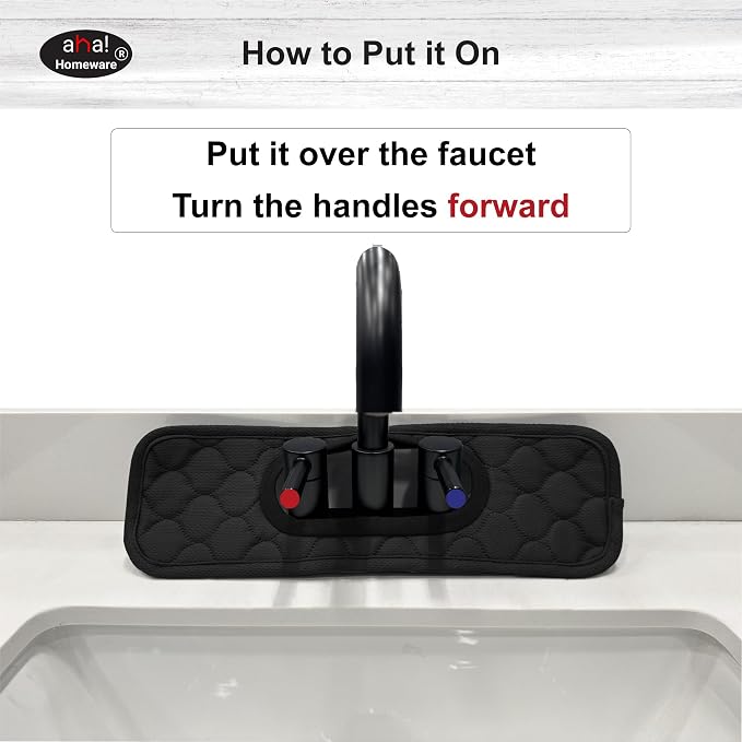 Bathroom Sink Splash Guard Oval-Hole Rectangle-Hole: AHA HOMEWARE, Faucet Mat - Image 5