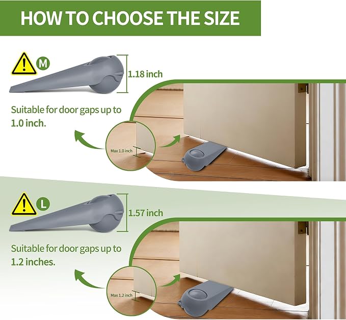 Door Stoppers for Bottom of Door, 2-Combo Pack Grey and Grey | Magic Ball Door - Image 5