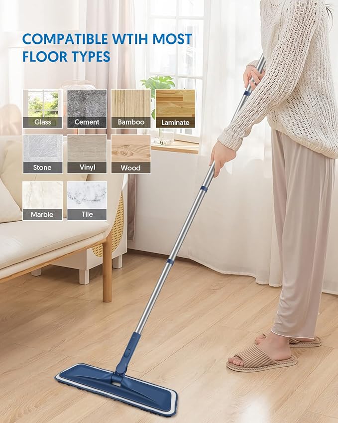 BPAWA Microfiber Mops for Floor Cleaning: Flat Mop for Wood Laminate Tile | 4 - Image 7