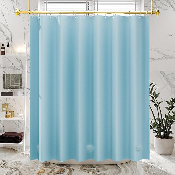 AmazerBath Teal Shower Curtain Plastic 72x72 Inches, Turquoise Shower Curtain - Image 7
