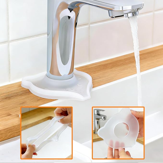 Compact Silicone Kitchen Sink Faucet Splash Proof Mat, Tap Water Diversion - Image 4