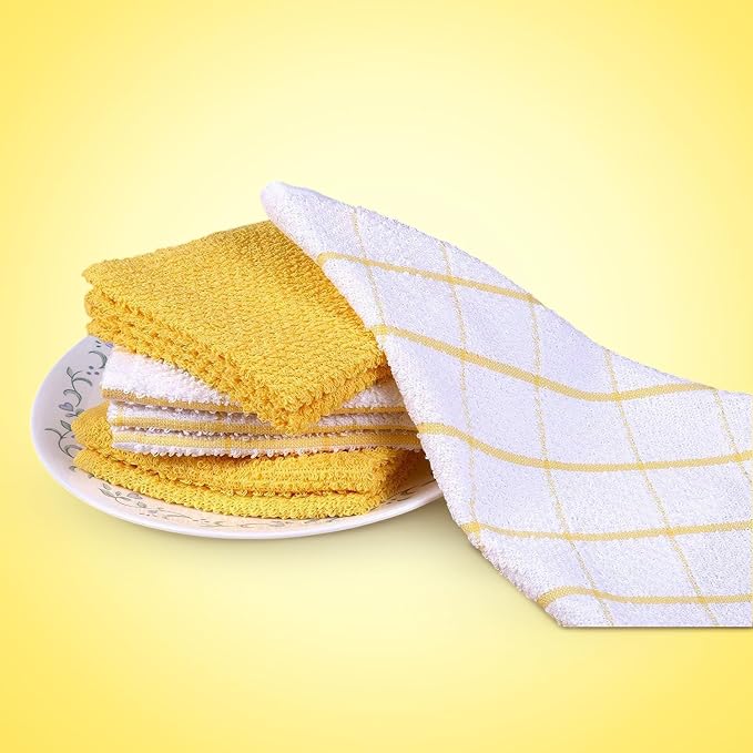 AMOUR INFINI Cotton Kitchen Dish Cloths Set of 8 – Highly Absorbent, Super Soft - Image 6
