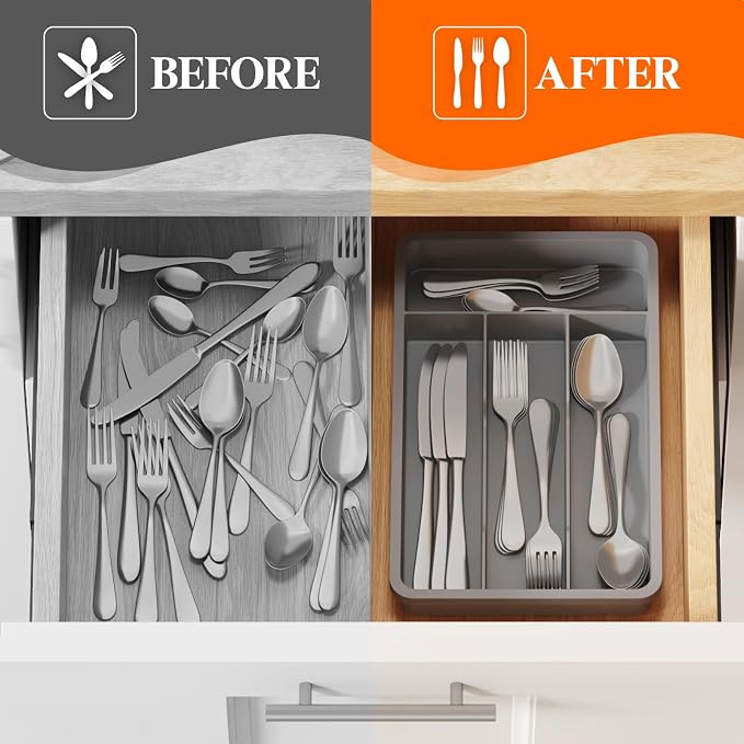 Lifewit Silverware Drawer Organizer Tray, Cutlery Storage - Image 7