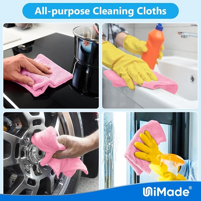 UNIMADE Microfiber Cleaning Cloth, 10 Pack Reusable Microfiber Towels - Image 7