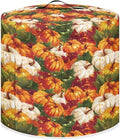 3 Quart Pressure Cooker Dust Cover with Top Handle and Storage Pockets Kitchen Appliance Protector Cover for Air Fryer Rick Cooker Pumpkins Maple Leaf Thanksgiving Day Decor