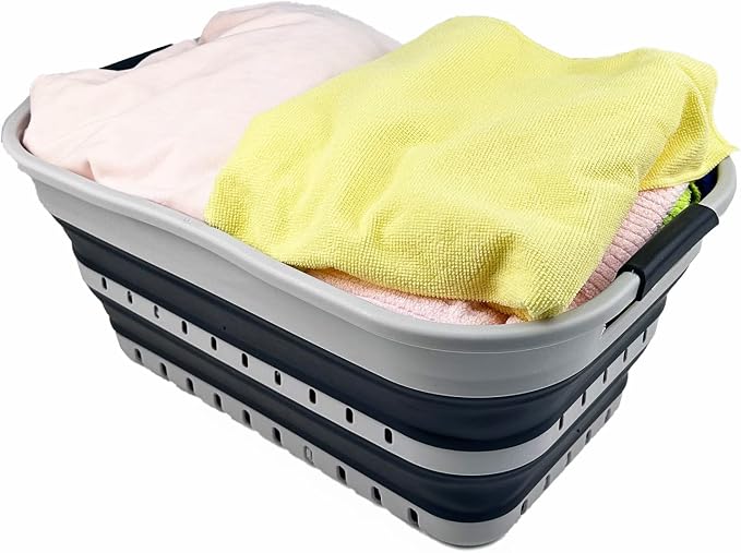 SAMMART 21L Super Mini Collapsible 3 Handled Plastic Basket - Image 4
