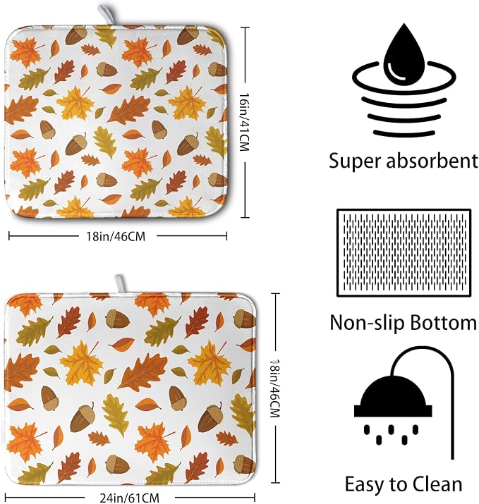 Fall Leaves Dish Drainer Mat - Image 2