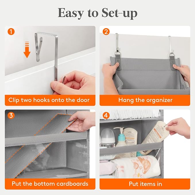 Lifewit 1 Pack Over the Door Organizer, Anti Tilt 40 lbs Load Behind Door - Image 7