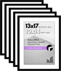 Americanflat 13x17 Picture Frame with Polished Plexiglass - Set of 5 - Use as 10x14 Frame with Mat or Display 13x17 Photo Without Mat - Galleria Collection - Picture Frames for Wall Display - Black