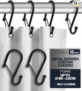 Set of 12 Black Metal S Hook Shower Hooks 1” – Closed, Heavy Duty, Long by BLAUMARIT%C3%89