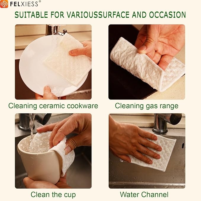 White Microfiber Scrubbing Pads, Non-Scratch - Image 3