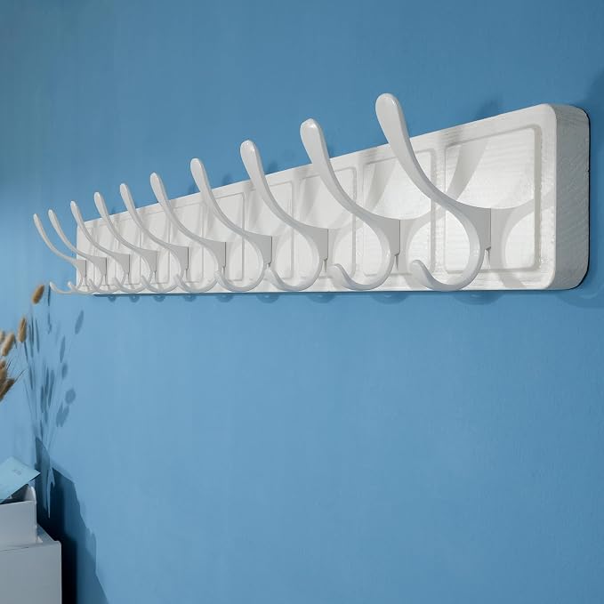 SKOLOO Scandi-Style Wooden Carved-Block Coat Hook, Wall Coat Hanger - Image 3
