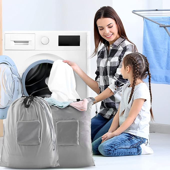 2 Pcs Travel Laundry Bags, JHX Dirty Clothes Organizer【Upgraded】with Handles - Image 7