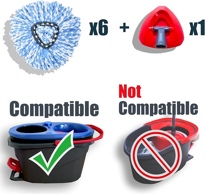 homsis 7 Pack Mop Replace Head Compatible - Image 2