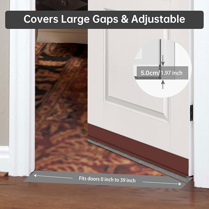 Self-Adhesive Brush Door Sweep, 39.37" L x 2" W, Blocks Dust and Noise - Image 4