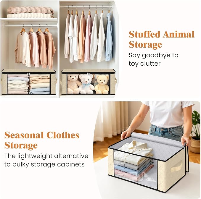 35L Closet Organizers, Foldable Under Bed Storage Containers | Storage Bags - Image 4