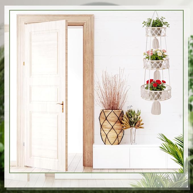 3-Tier Macrame Hanging Basket for Fruit & Vegetables - Image 4