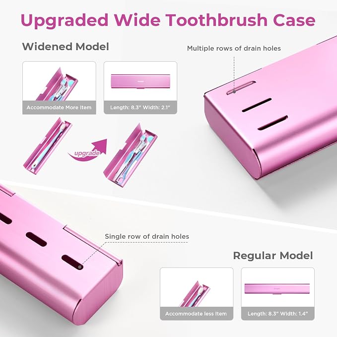 Wider Aluminum Toothbrush Travel Case, Portable Travel Toothbrush Holder - Image 7