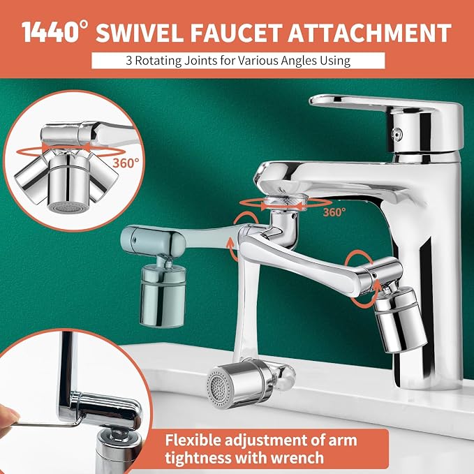 Patented CECEFIN Swivel Faucet Extender Sink Aerator NSF/ANSI 372 Standard | - Image 3