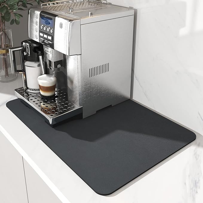 AMOAMI-Coffee Mat Hide Stain Rubber Backed Absorbent Dish Drying Mat by AMOAMI