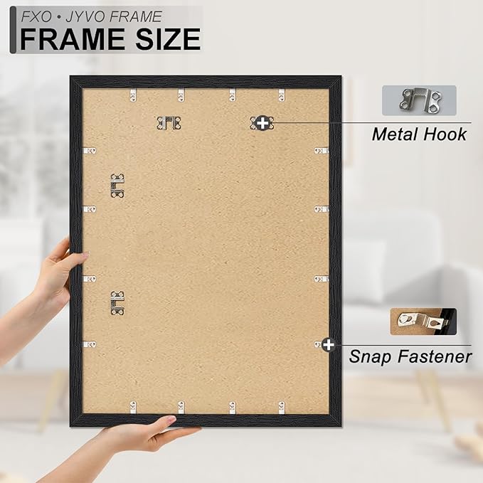 Engineered Wood 24x30 Frame, Black Picture Frame for 24 x 30 Inch Poster Puzzle Photo, Light Weight 24 by 30 Poster Frame with Wood-grain for Wall - 1 Pack/Black/24 x30