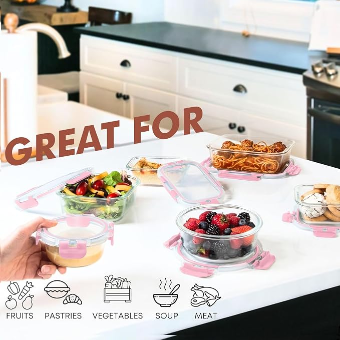 Razab 30 PC Glass Food Storage Containers - Image 4