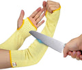 Cut Resistant Sleeves With Thumb Hole,Thin Skin Arm Protection Sleeves And Bruising, kevlar Sleeves For Women, Men, Elderly(Yellow,11.8 in)