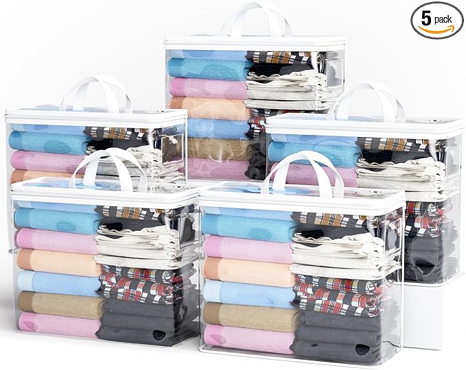 5PACK Plastic Clothes Storage Bag by Hopack