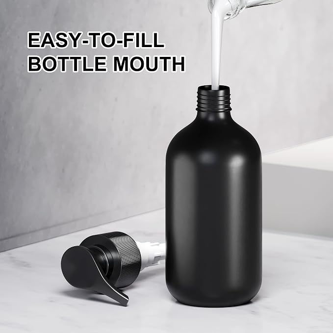 2Pcs Black Soap Dispenser, 16oz Plastic Dish & Hand Soap Dispenser - Image 7