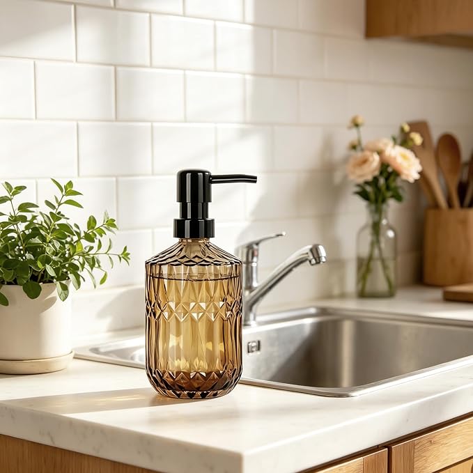 Amber Glass Soap Dispenser - Image 5