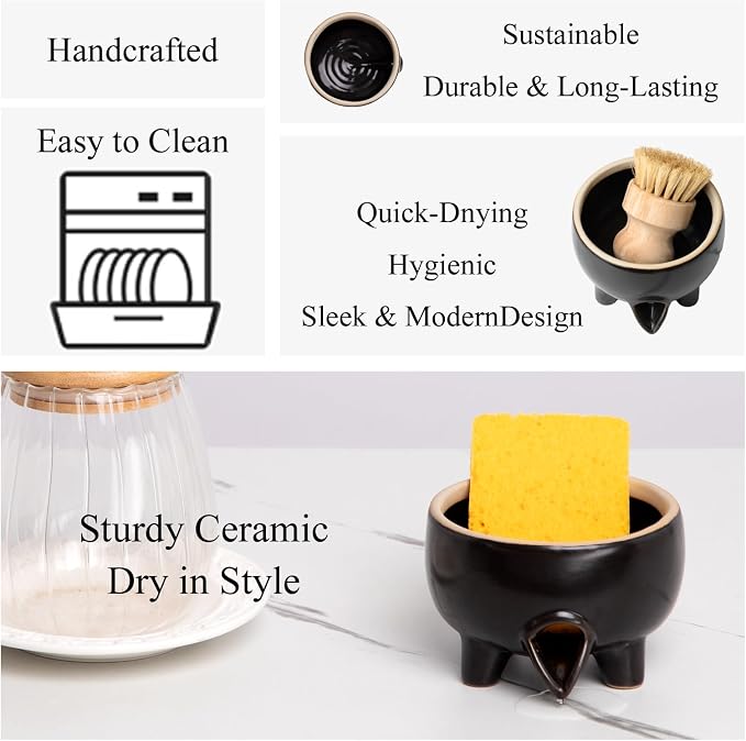 Ceramic Sponge Holder with Drainage - Image 4