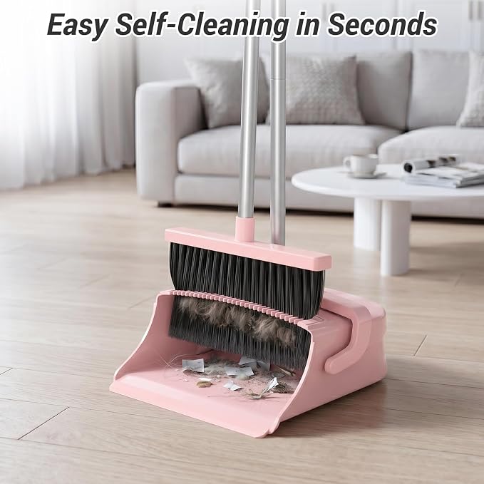 Broom with Dustpan Set for Pet Hair & Dust Cleanup - Image 5