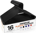 HOUSE DAY Black Plastic Hangers 16 Pack, Slim Space-Saving Clothes Hangers | by HOUSEDAY