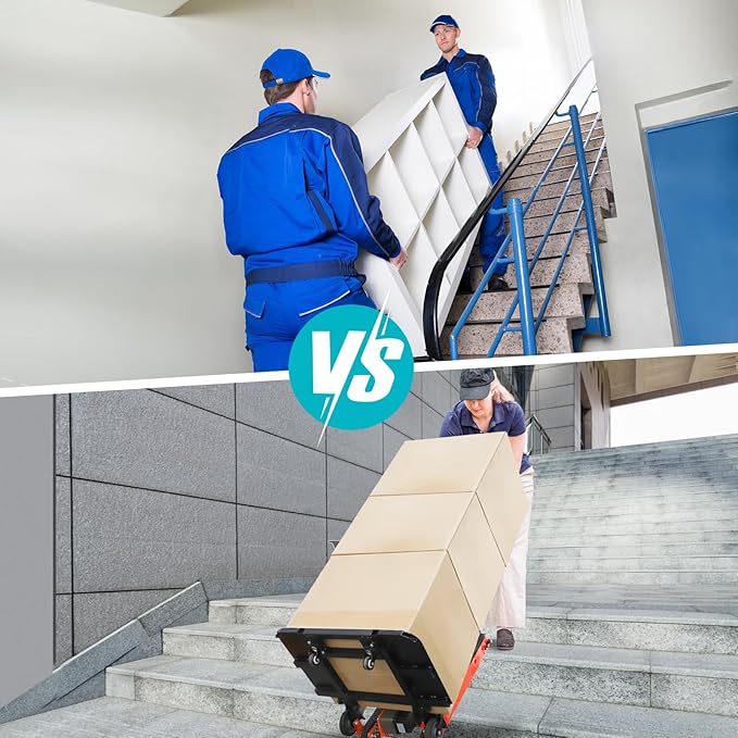 441lbs Electric Stair Climbing Hand Trucks Dolly with Removable Extension Tray, 400W Powerful Motor Battery Powered Folding Stair Climbing Dolly for Furniture Family Logistics Warehouse