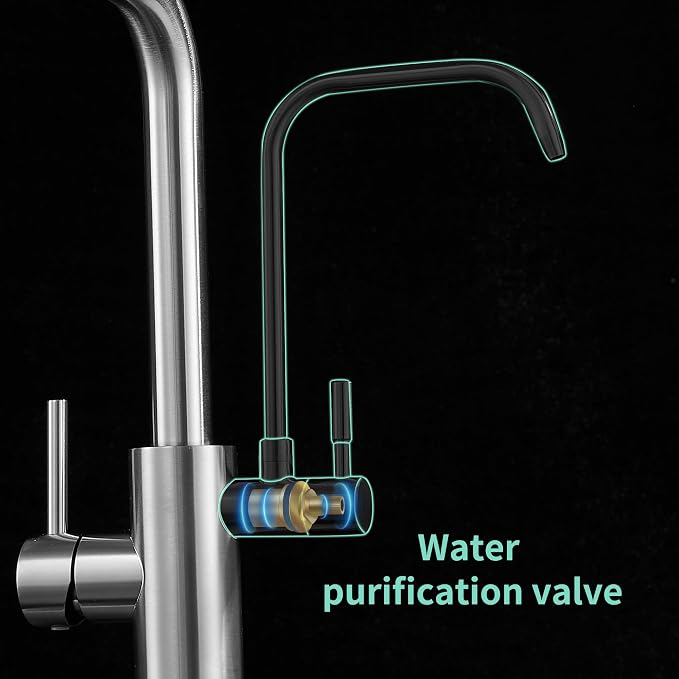Kitchen Faucets with Water Filter and Pull Down Sprayer, Waterfall Kitchen Sink - Image 9