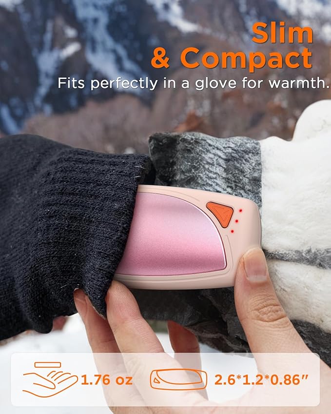 Hand Warmers Rechargeable with Charge Case, 2 Packs 14,000mAh Electric Hand Warmer Battery Powered Dual Sided Reusable Long Battery Life Portable Pocket Heater Gifts for Men Women Golf, Hunting Gear