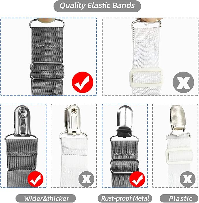 Bed Sheet Straps, Fitted Sheet Clips, Adjustable Sheet Fasteners, Say Goodbye - Image 6