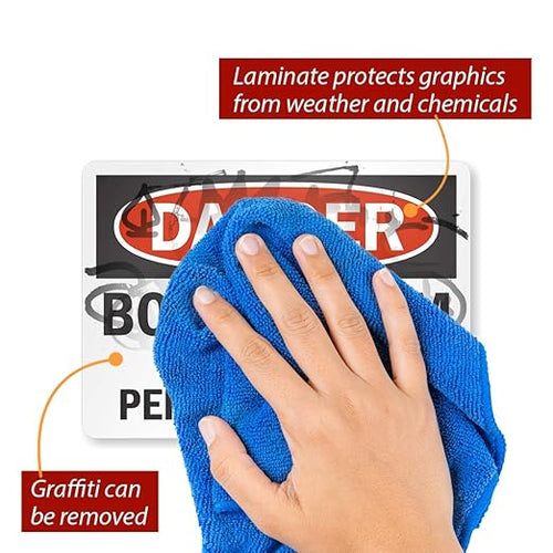 "Danger - Boiler Room, Authorized Personnel Only" Label by SmartSign | 5" x 7" 3M Reflective Laminated Vinyl