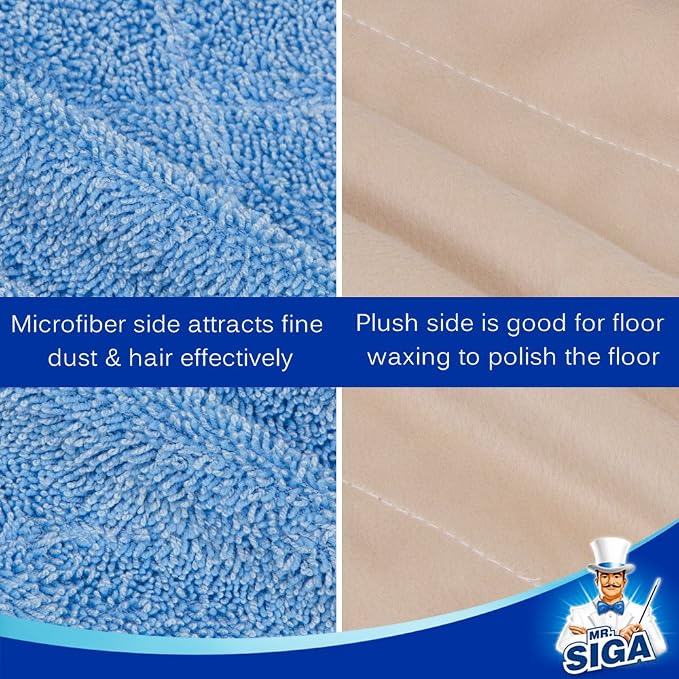 MR.SIGA Professional Microfiber Mop Refills, plush side is great - Image 3