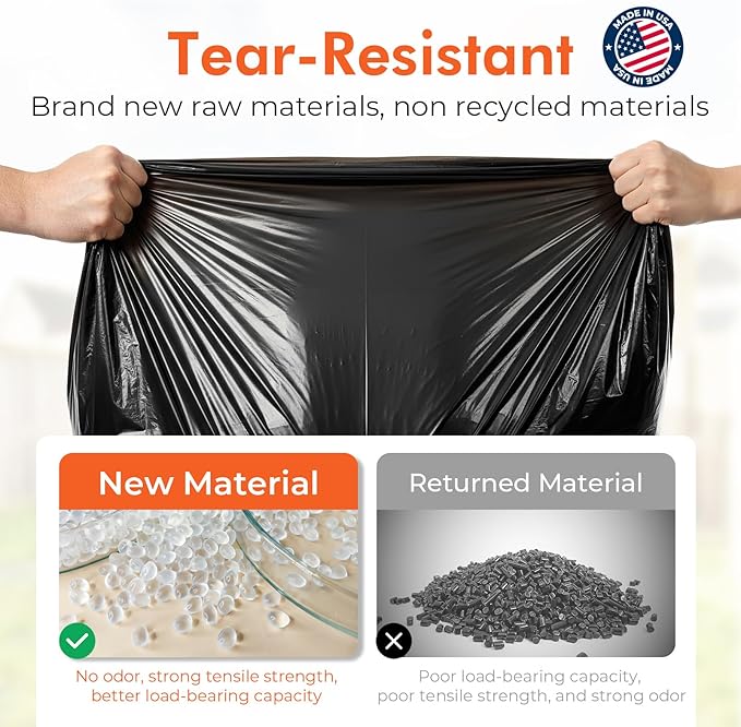 Delxo 55-60 Gallon Trash Bags, 40×54'' Large Black Garbage Bags | - Image 4