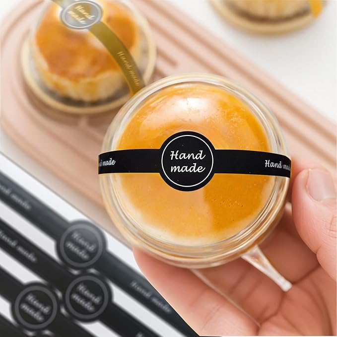 Tamper Evident Labels for Food Packaging 200PCS, 7.1"x1" Security Seals Stickers for Bakery, Candy, Artisan Crafts (Black)