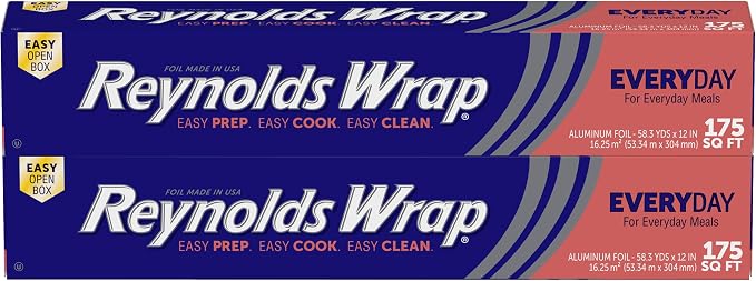 Reynolds Wrap Everyday Aluminum Foil Rolls, 12 Inch, 175sq ft rolls | 2-Roll by ReynoldsConsumerProducts