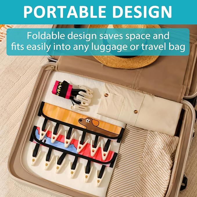 TamBee Travel Hanger Clips, Cruise Ship Essentials Portable Folding Clothes - Image 3