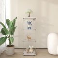 Frameless Glass Display Cabinet, Curio Cabinet Display Case with Lock and Glass Door, Quick-Install Floor Standing Small Showcase Display Shelf for Collectibles, Legos, Figures, Plants