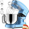 Facelle Stand Mixer, Electric Kitchen Mixer, 660W 6 Speed Tilt-Head stand mixer with Pulse, Attachments include 6.5QT Bowl, Dishwasher Safe Beater,Dough Hook,Whisk for Dough,Baking,Cakes,Cookie-Blue
