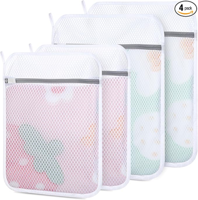 4-Pack Durable Honeycomb Mesh Laundry Bags by Dntorx
