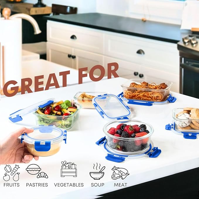 Razab 30 PC Glass Food Storage Containers - Image 4